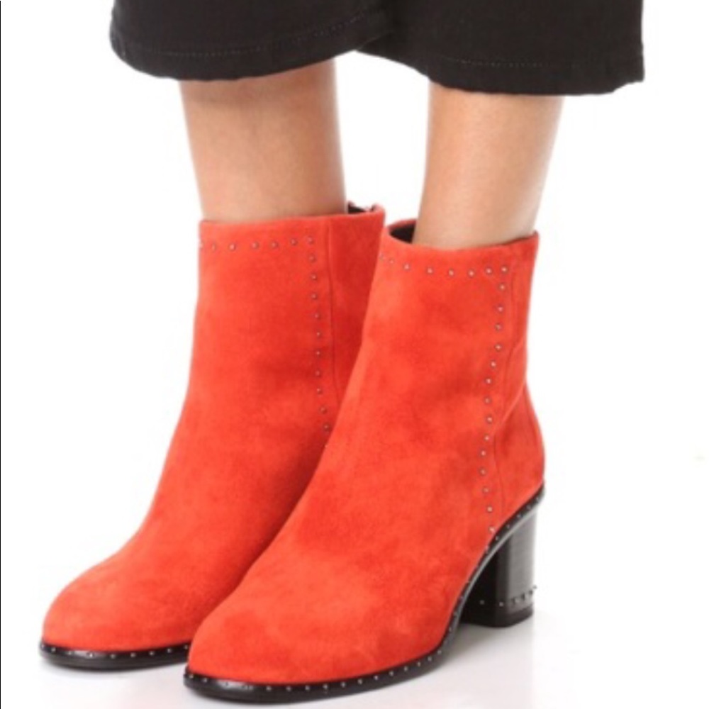 rag & bone red suede willow stud boot 39
